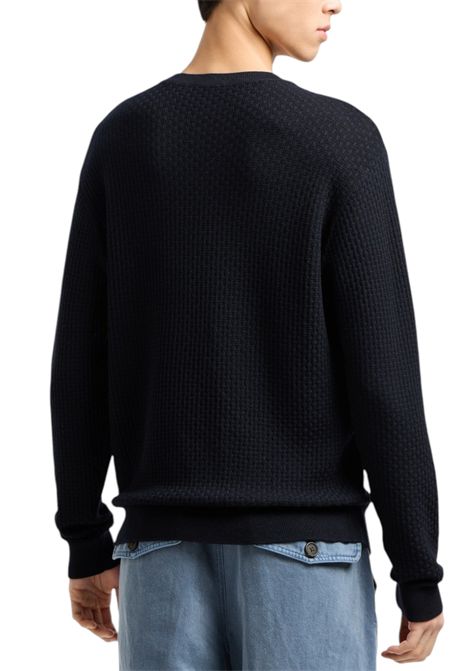 Virgin wool sweater with raised jacquard pattern EMPORIO ARMANI | sweaters | EM002196 AF13851FB057
